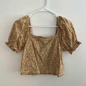 Madewell Floral Puff Sleeve Top